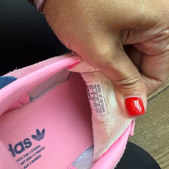 Adidas Gazelle Pink and Navy Sneakers - Picture 8 of 9